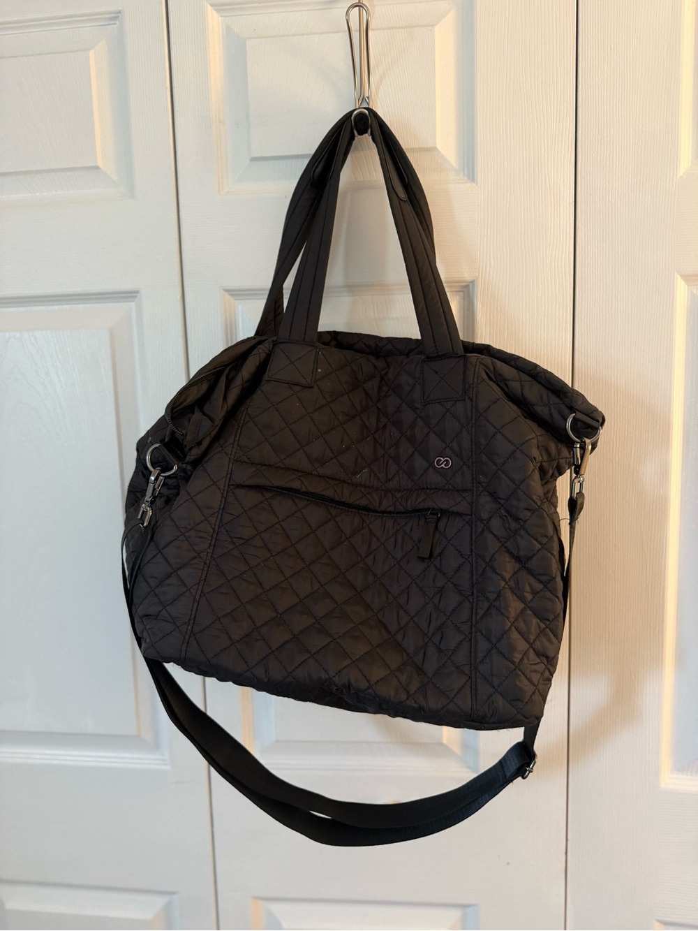 Calia - Quilted Black Travel Tote Bag